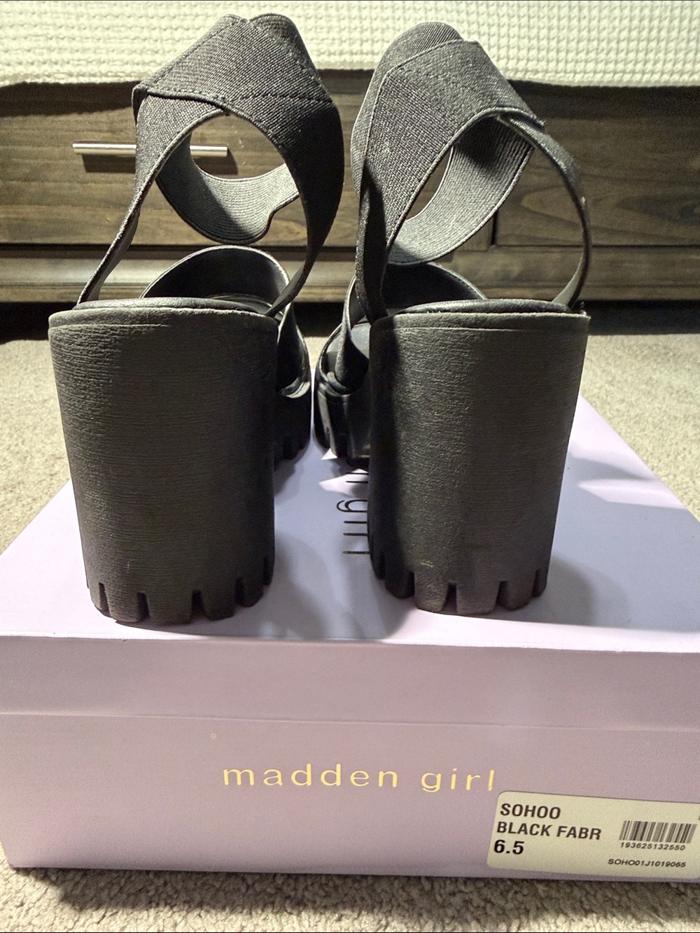 Madden Girl Black Chunky Platform Sandal - Picture 4 of 5